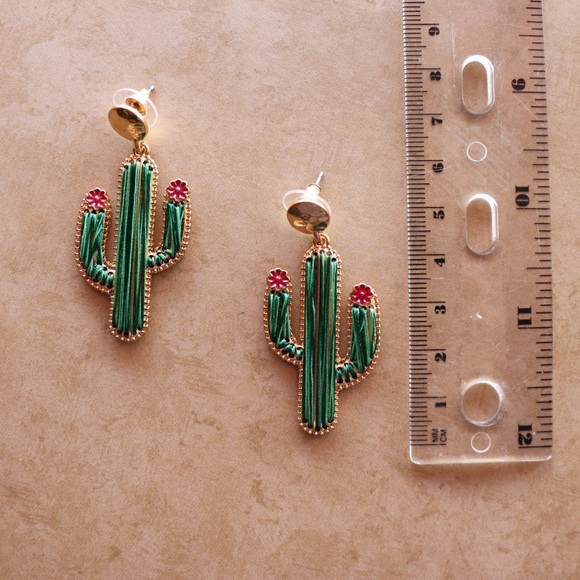 LAST ONE | Vibrant Cactus Earrings - Picture 3 of 4